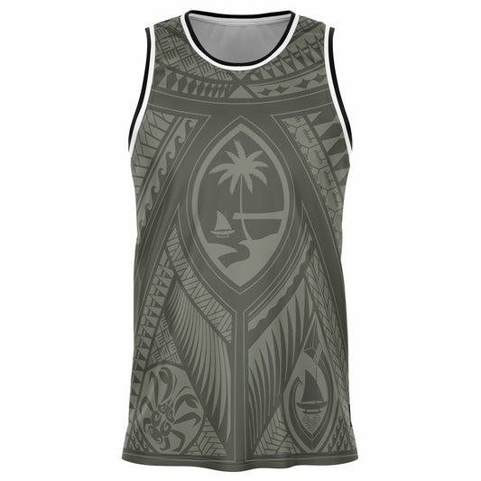 Guahan Tribal Olive Guam Basketball Jersey