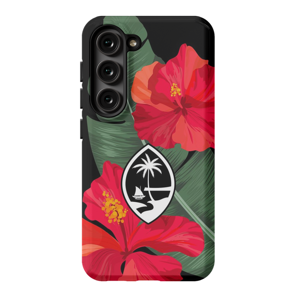 Guam Red Hibiscus Paradise Premium Glossy Tough Phone Case