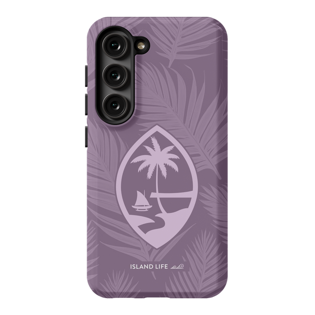 Guam Modern Leaves Purple Premium Glossy Tough Phone Case