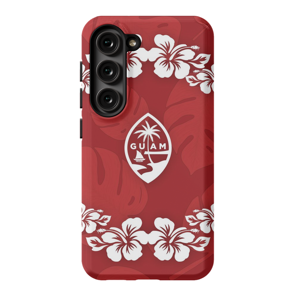 Guam Seal Red Hibiscus Premium Glossy Tough Phone Case