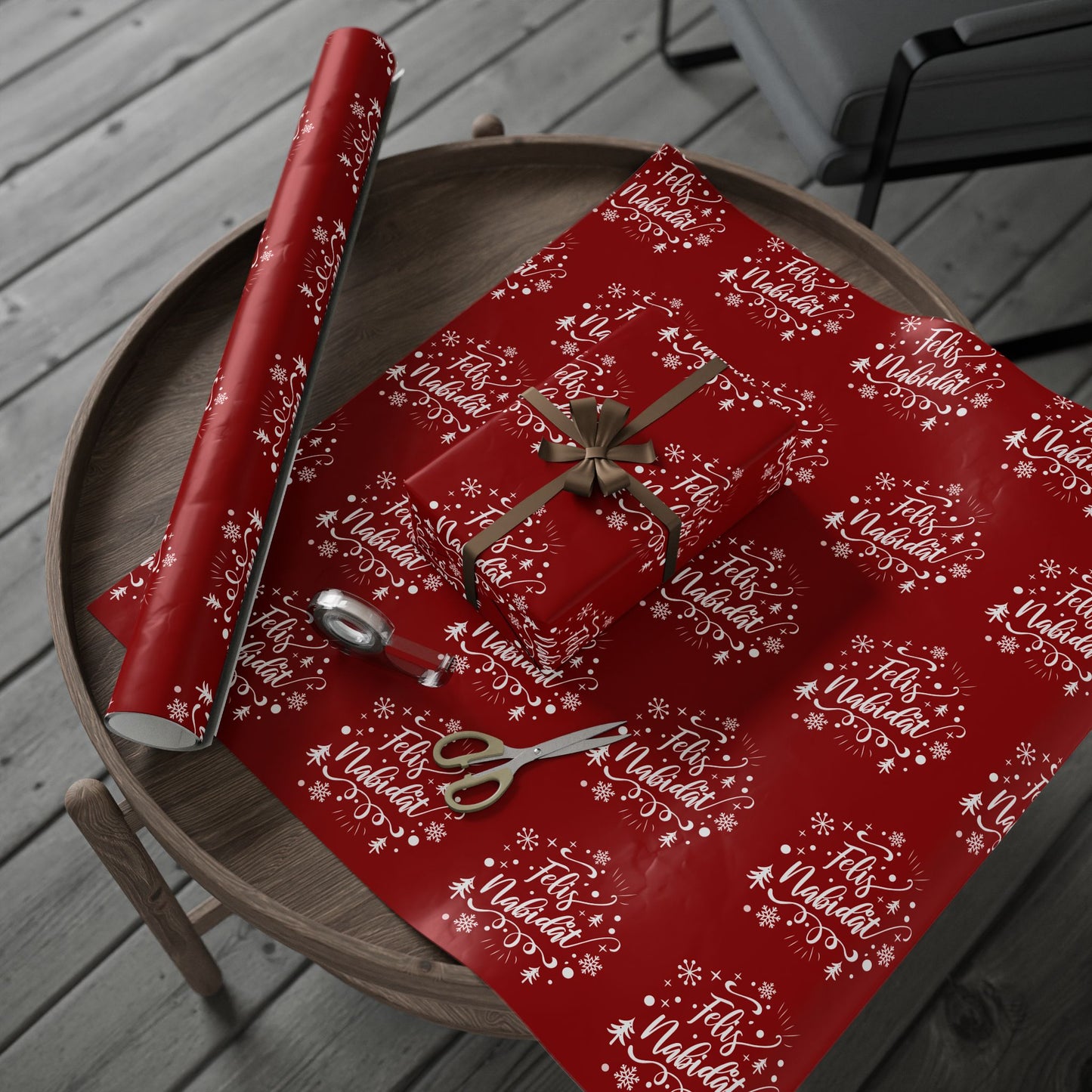 Felis Nabidat Red Guam CNMI Chamorro Gift Wrap Wrapping Paper