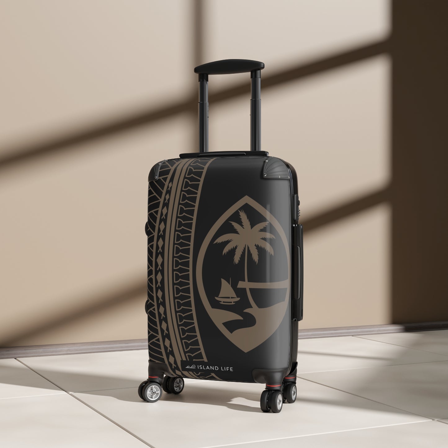 Guam Seal Brown Tribal Carry On Cabin Suitcase