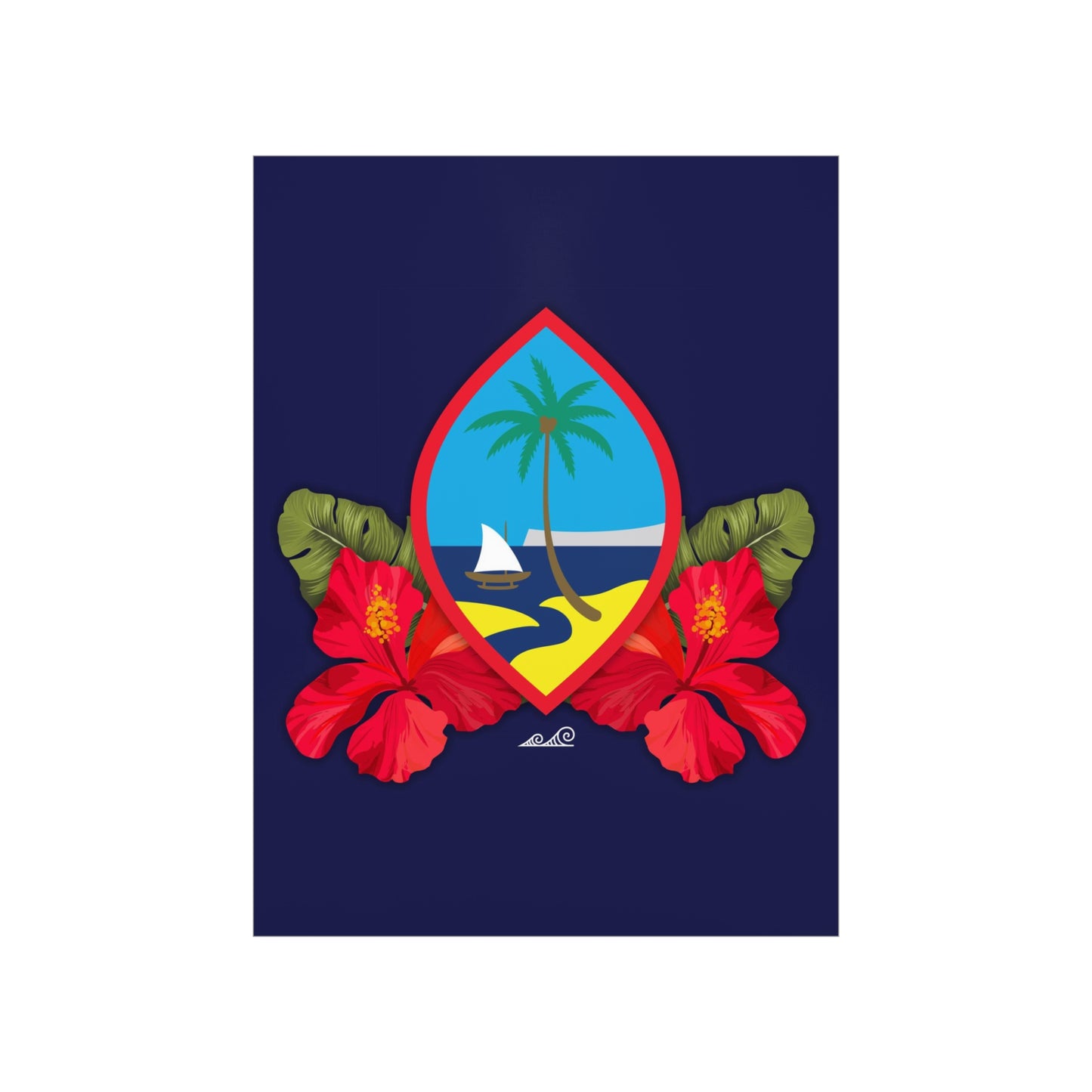 Guam Seal Hibiscus Paradise Premium Matte Vertical Poster