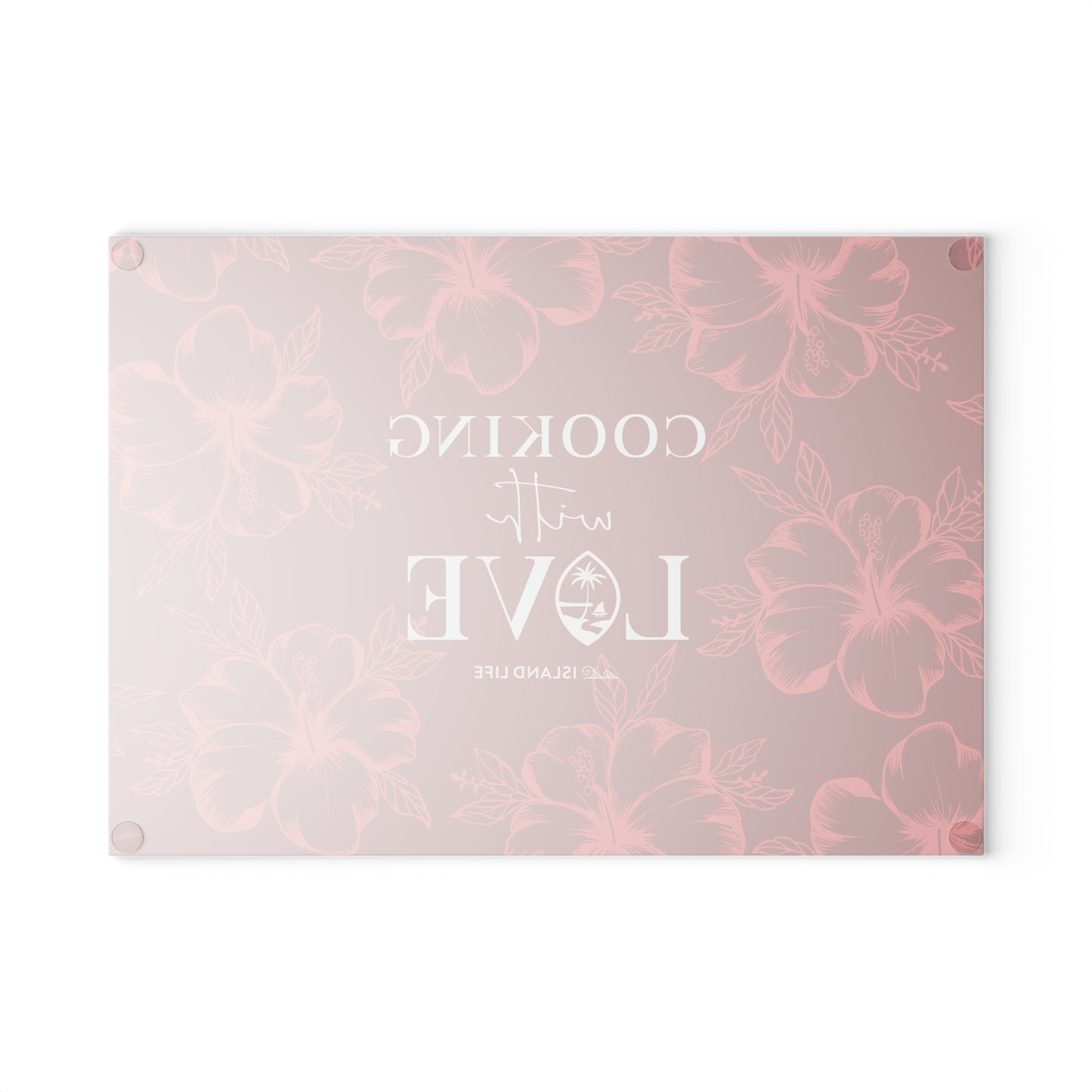 Cooking with Love Guam Glass Cutting Board