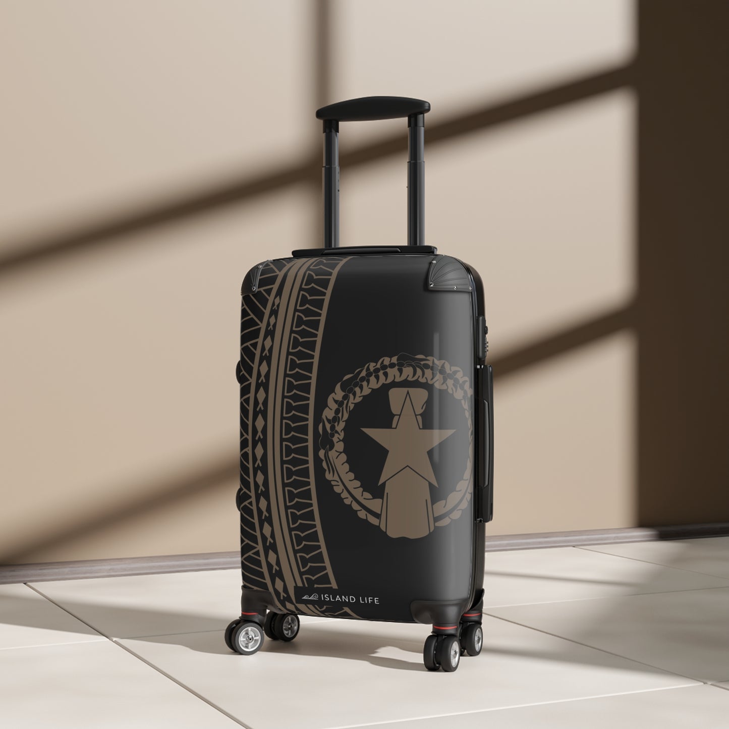 CNMI Seal Brown Tribal Carry On Cabin Suitcase