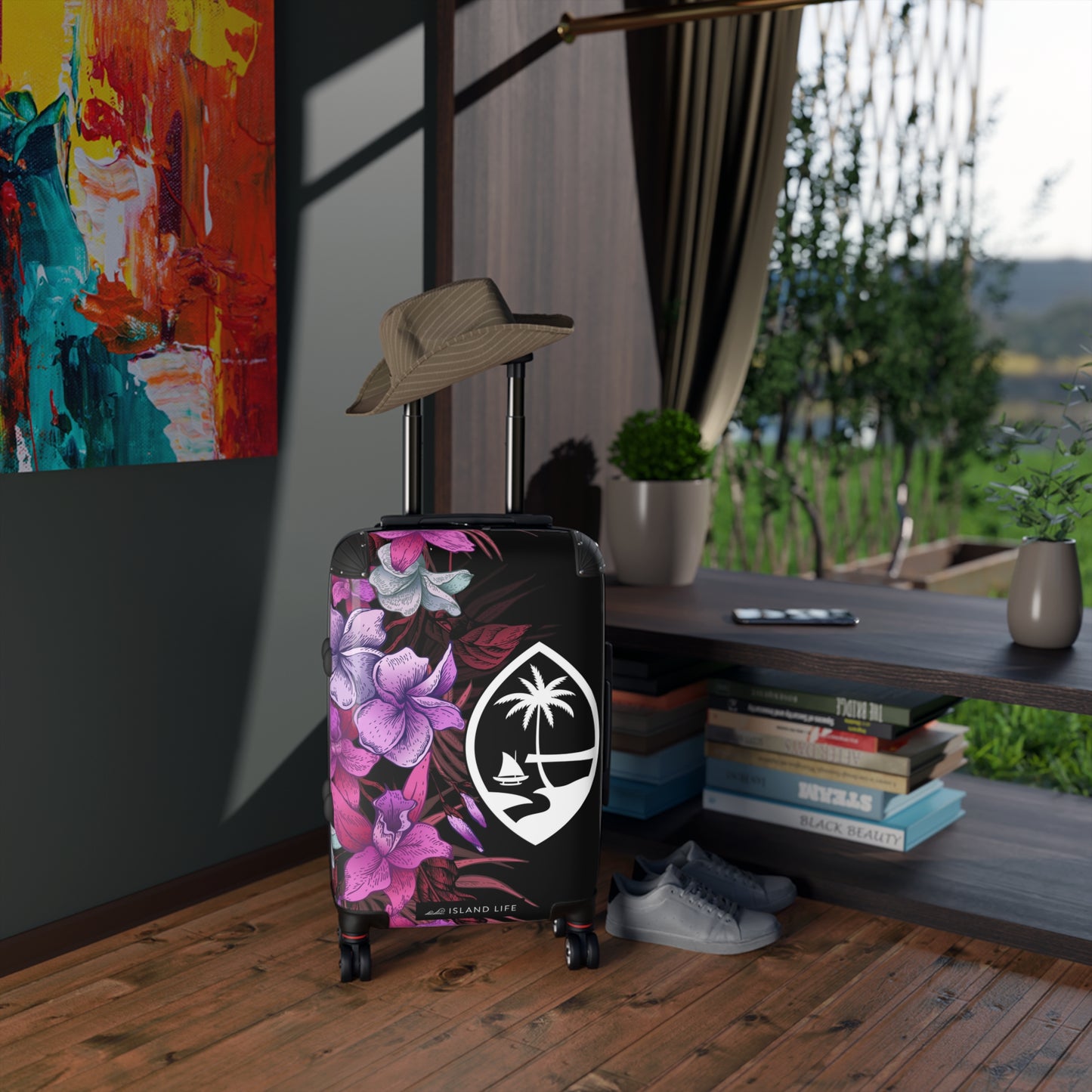 Guam Vintage Hibiscus Carry On Cabin Suitcase