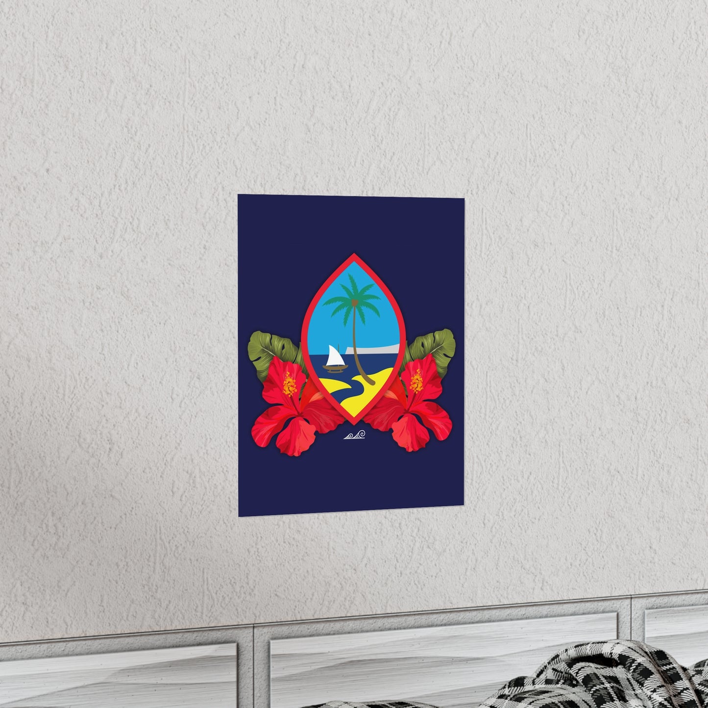 Guam Seal Hibiscus Paradise Premium Matte Vertical Poster