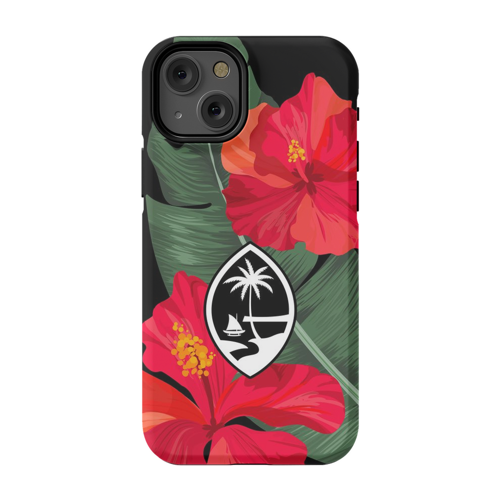 Guam Red Hibiscus Paradise Premium Glossy Tough Phone Case