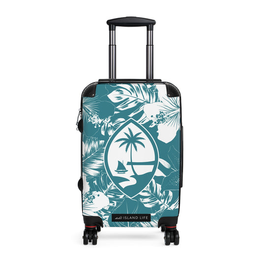 Guam Hibiscus Teal Carry On Cabin Suitcase
