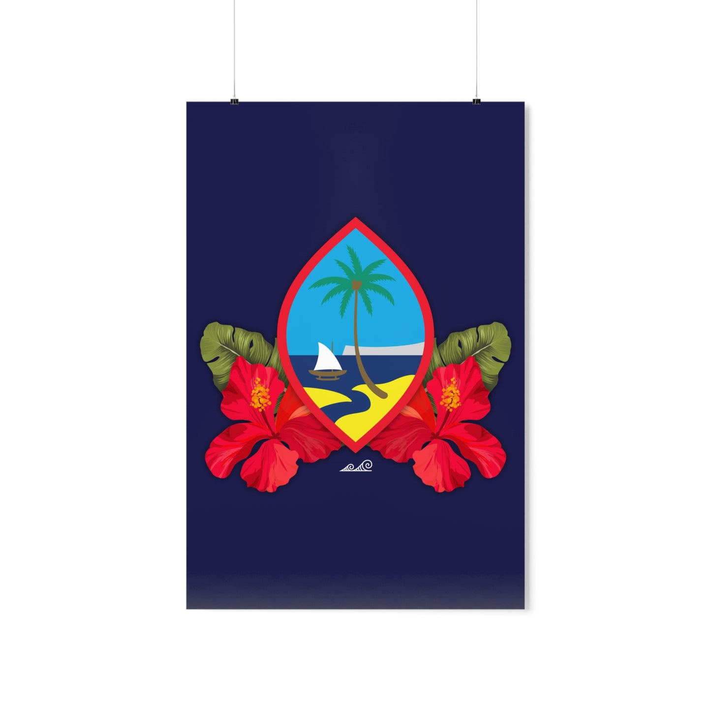 Guam Seal Hibiscus Paradise Premium Matte Vertical Poster