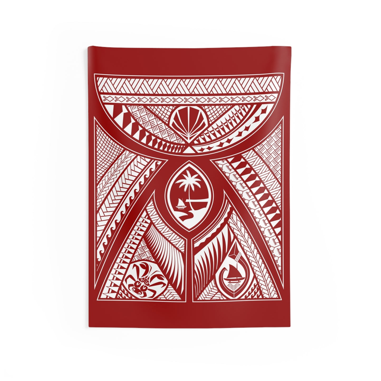 Guahan Modern Tribal Red Indoor Wall Tapestry