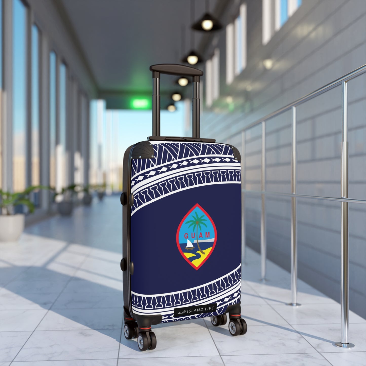 Guam Blue Tribal Carry On Cabin Suitcase