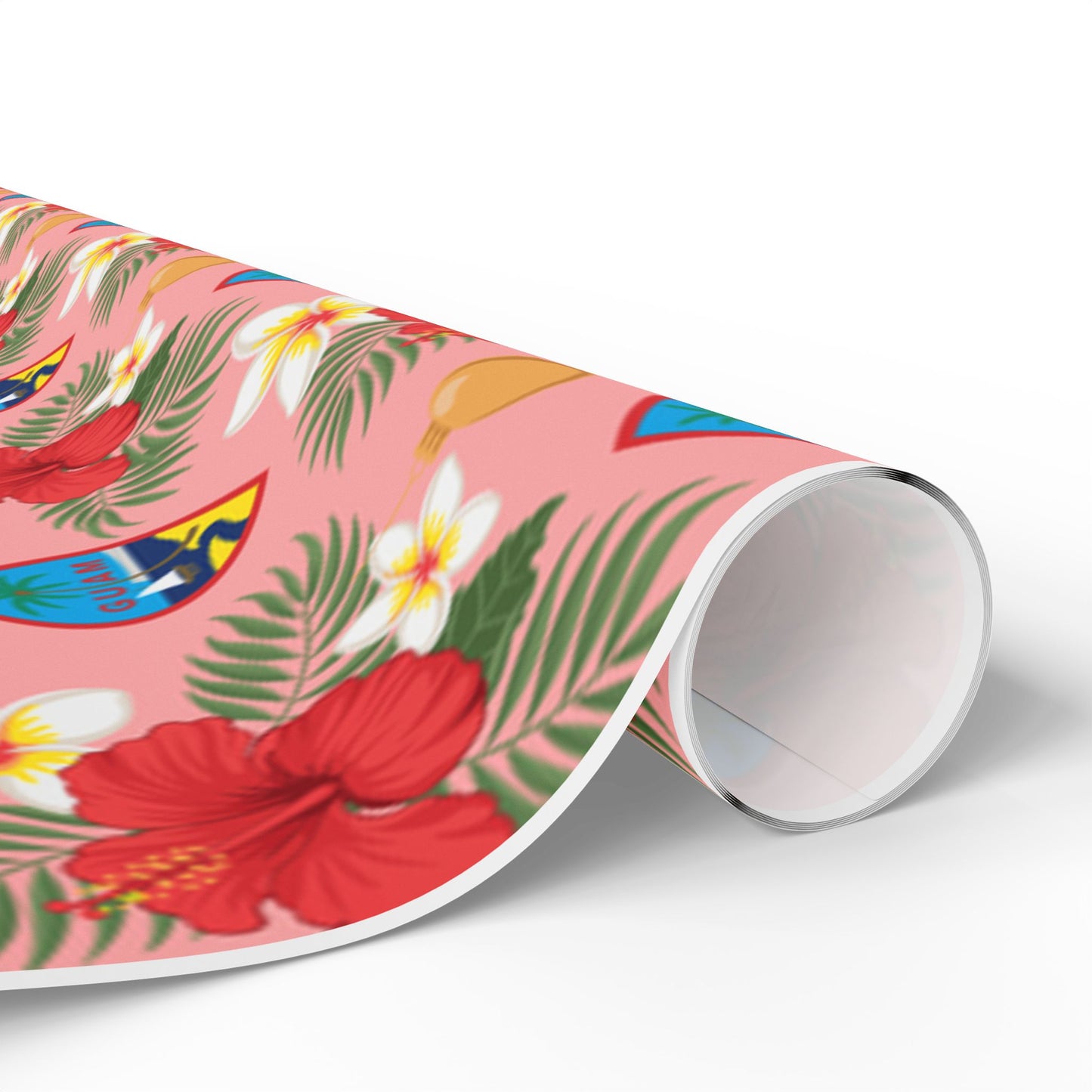 Guam Christmas Flowers Pink Gift Wrap Wrapping Paper