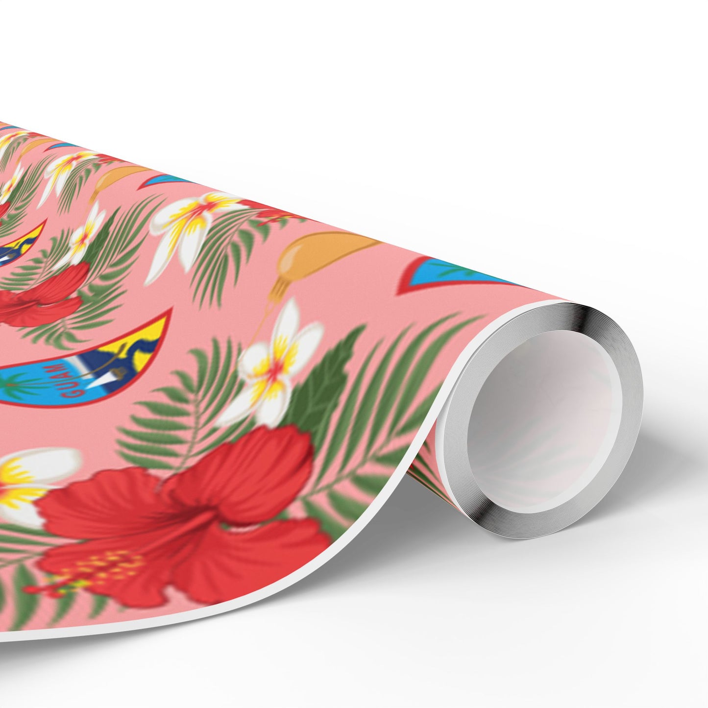 Guam Christmas Flowers Pink Gift Wrap Wrapping Paper