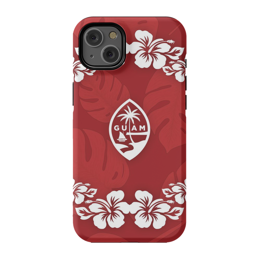 Guam Seal Red Hibiscus Premium Glossy Tough Phone Case
