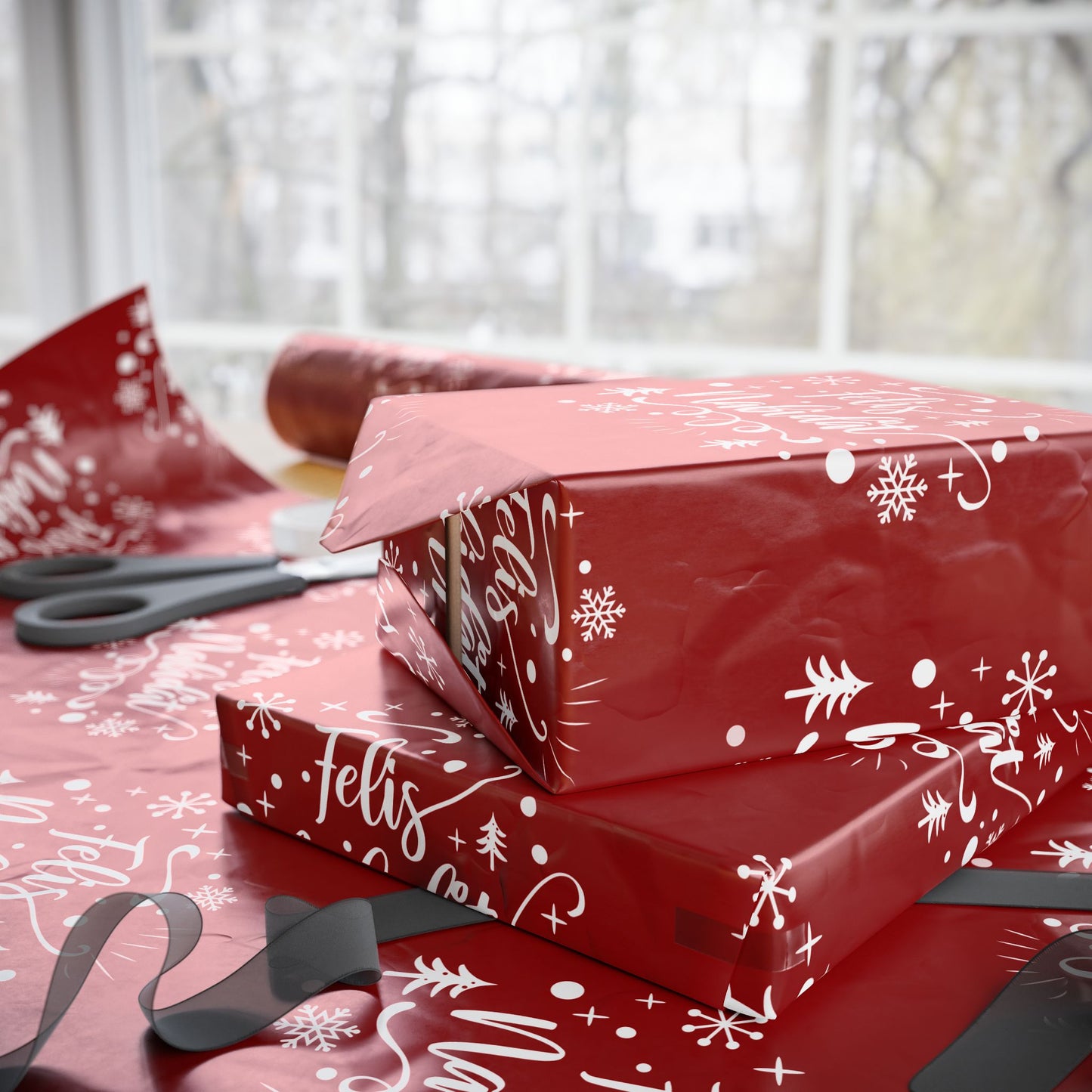 Felis Nabidat Red Guam CNMI Chamorro Gift Wrap Wrapping Paper