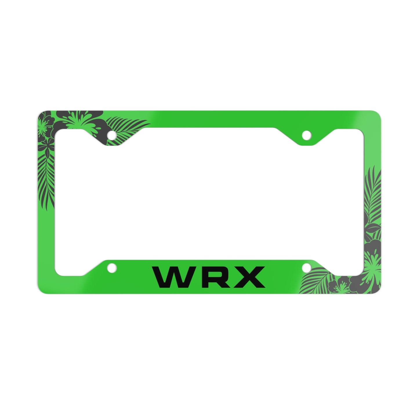 WRX Tropical Hibiscus Green Metal License Plate Frame