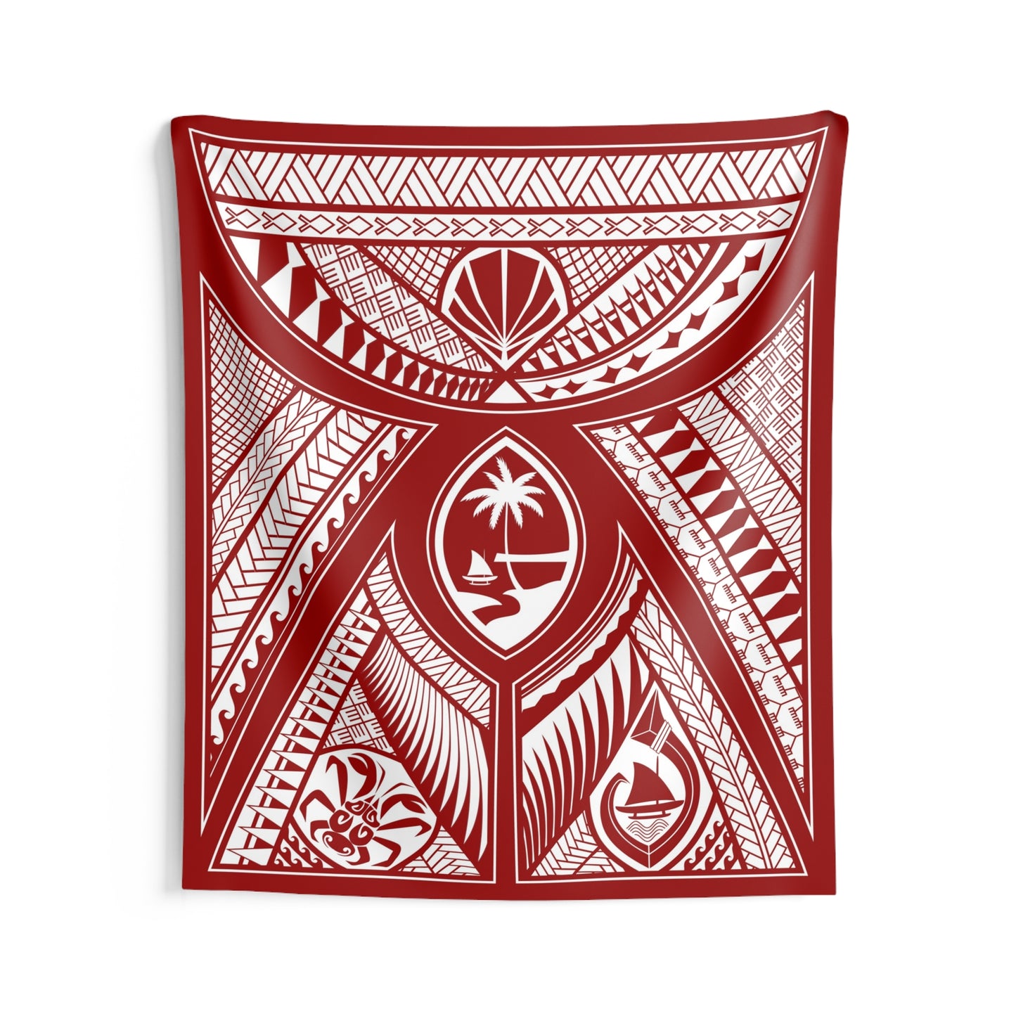 Guahan Modern Tribal Red Indoor Wall Tapestry