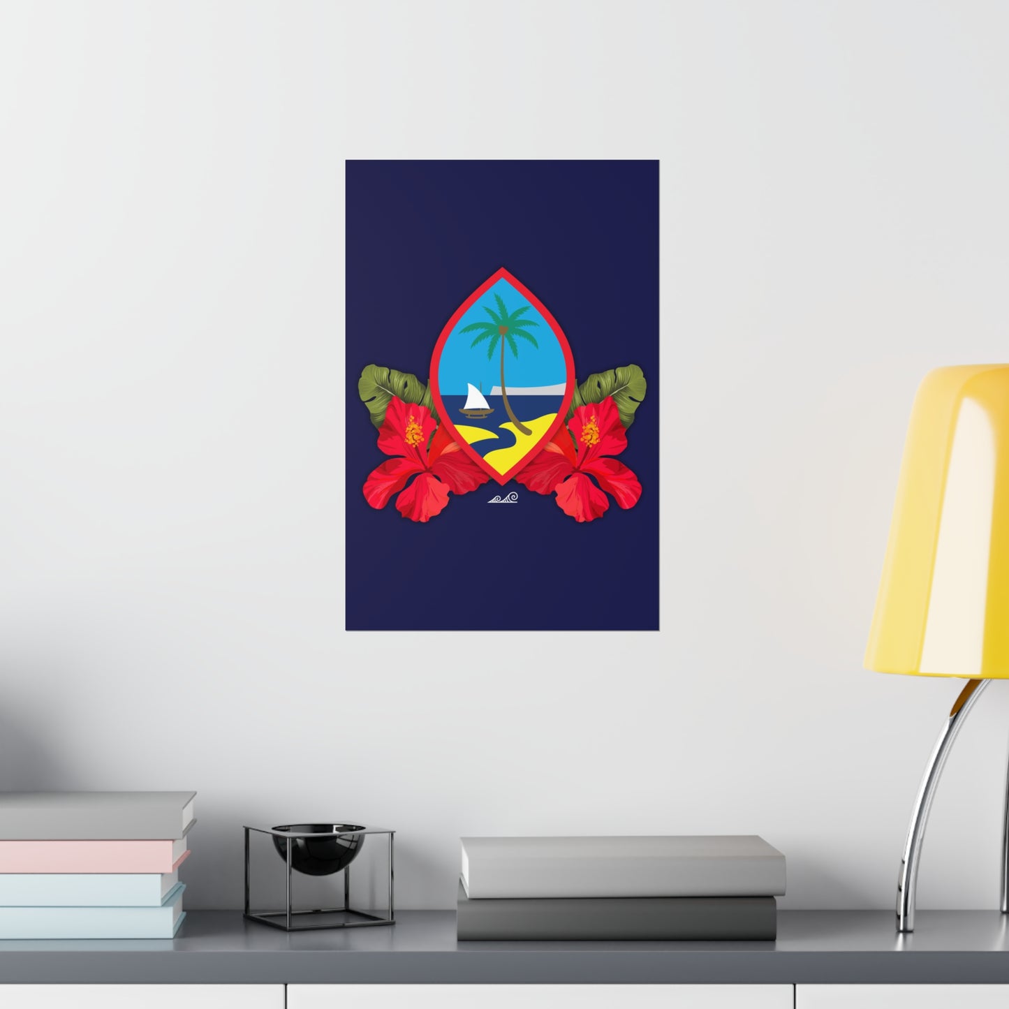 Guam Seal Hibiscus Paradise Premium Matte Vertical Poster