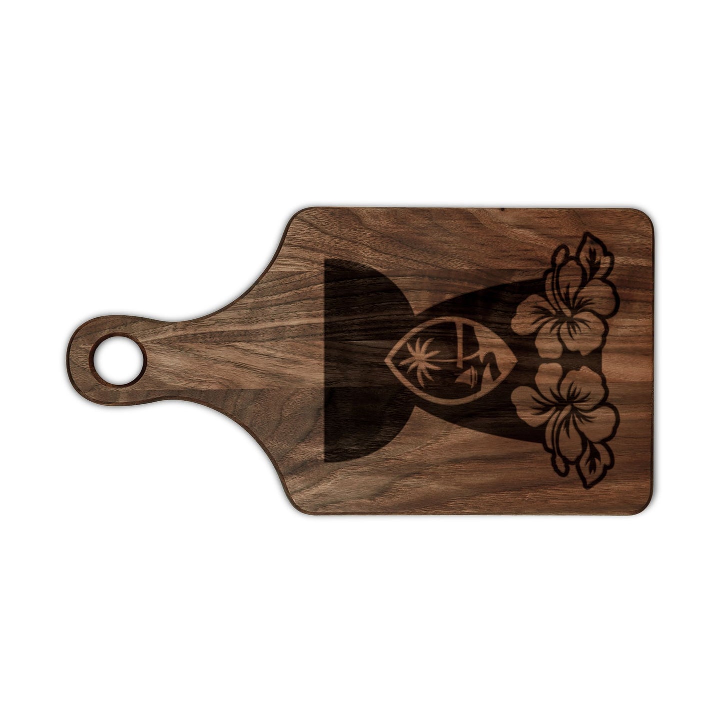 Guam Latte Stone Flowers Engraved Wooden Cutting Board
