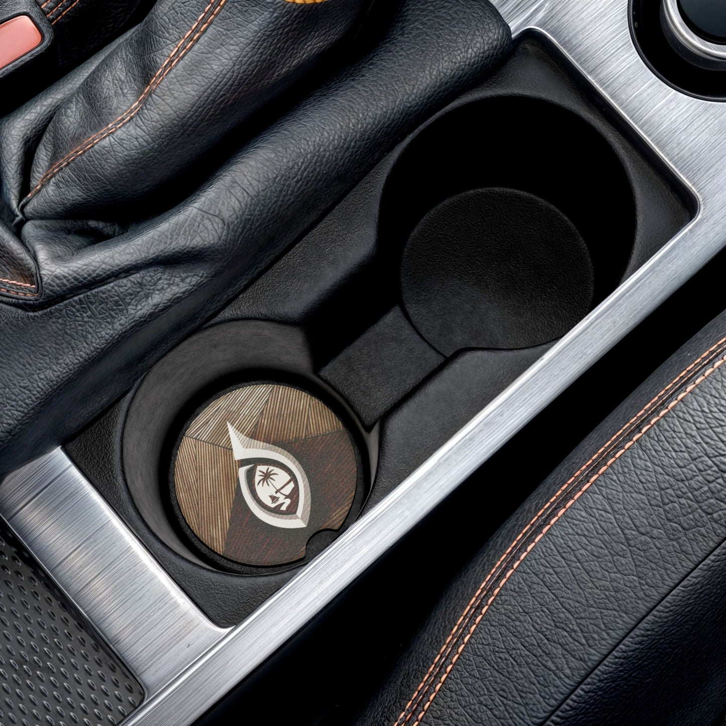 Guam Tribal Hook Soapstone Car Coaster