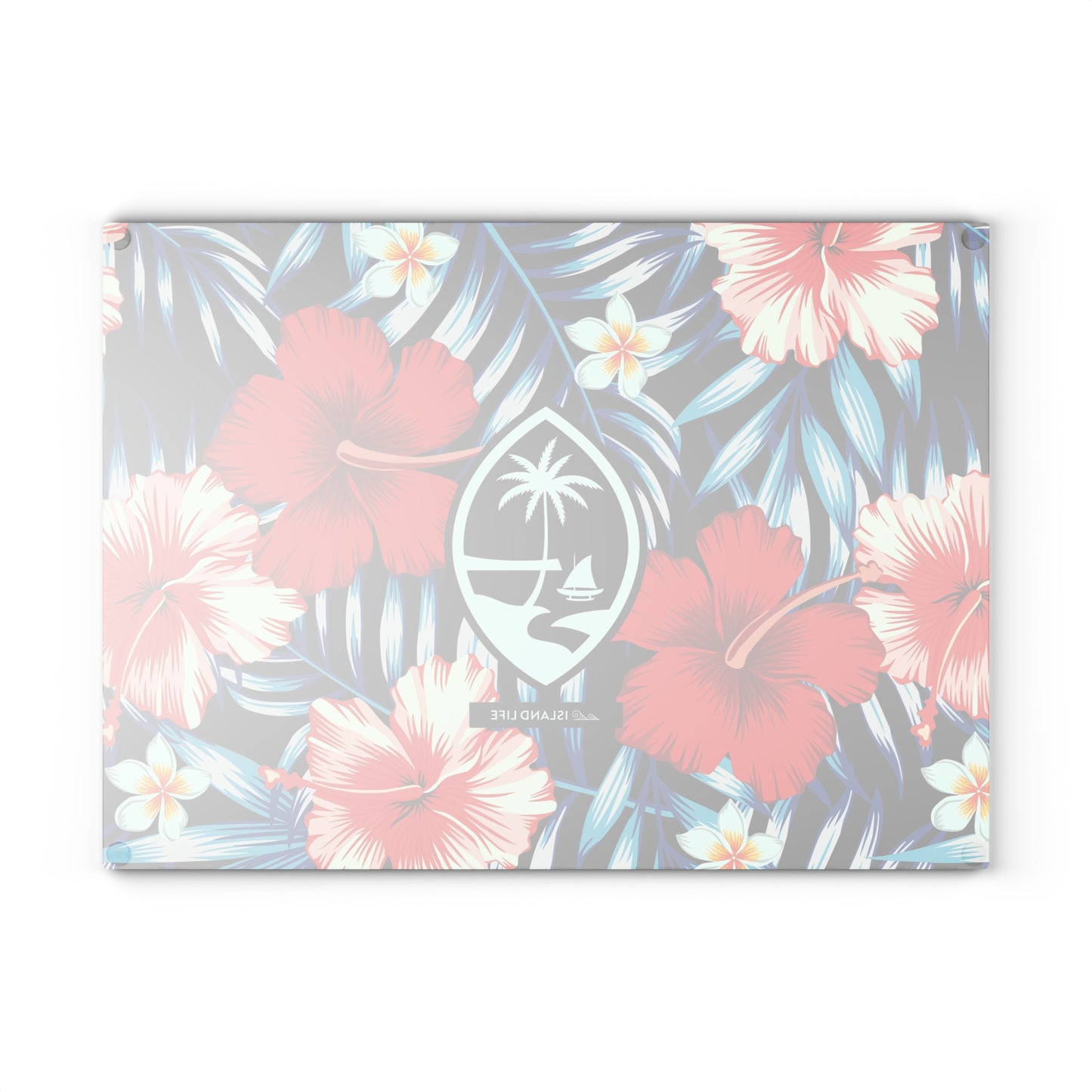 Tropical Floral Guam Glass Cutting Board