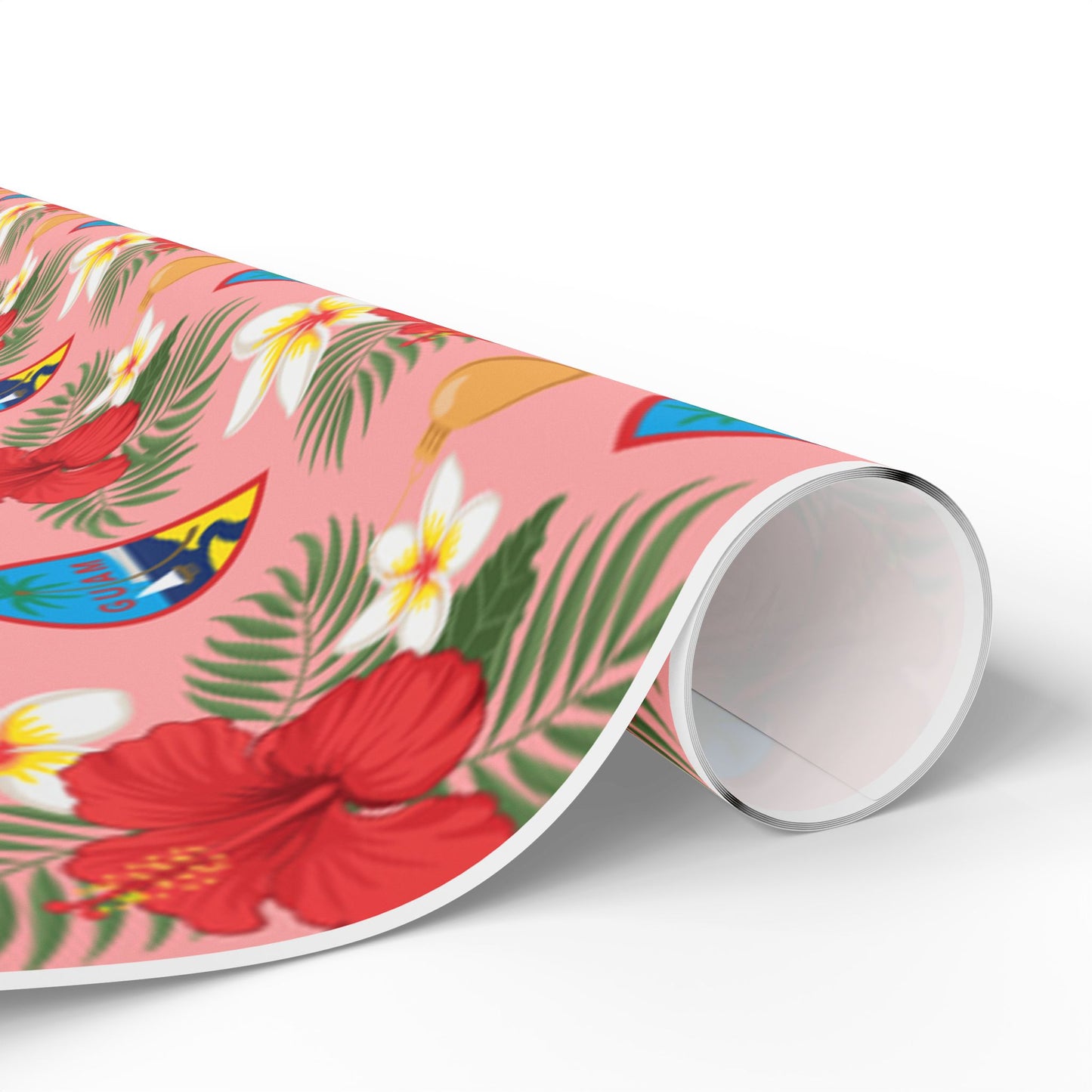 Guam Christmas Flowers Pink Gift Wrap Wrapping Paper