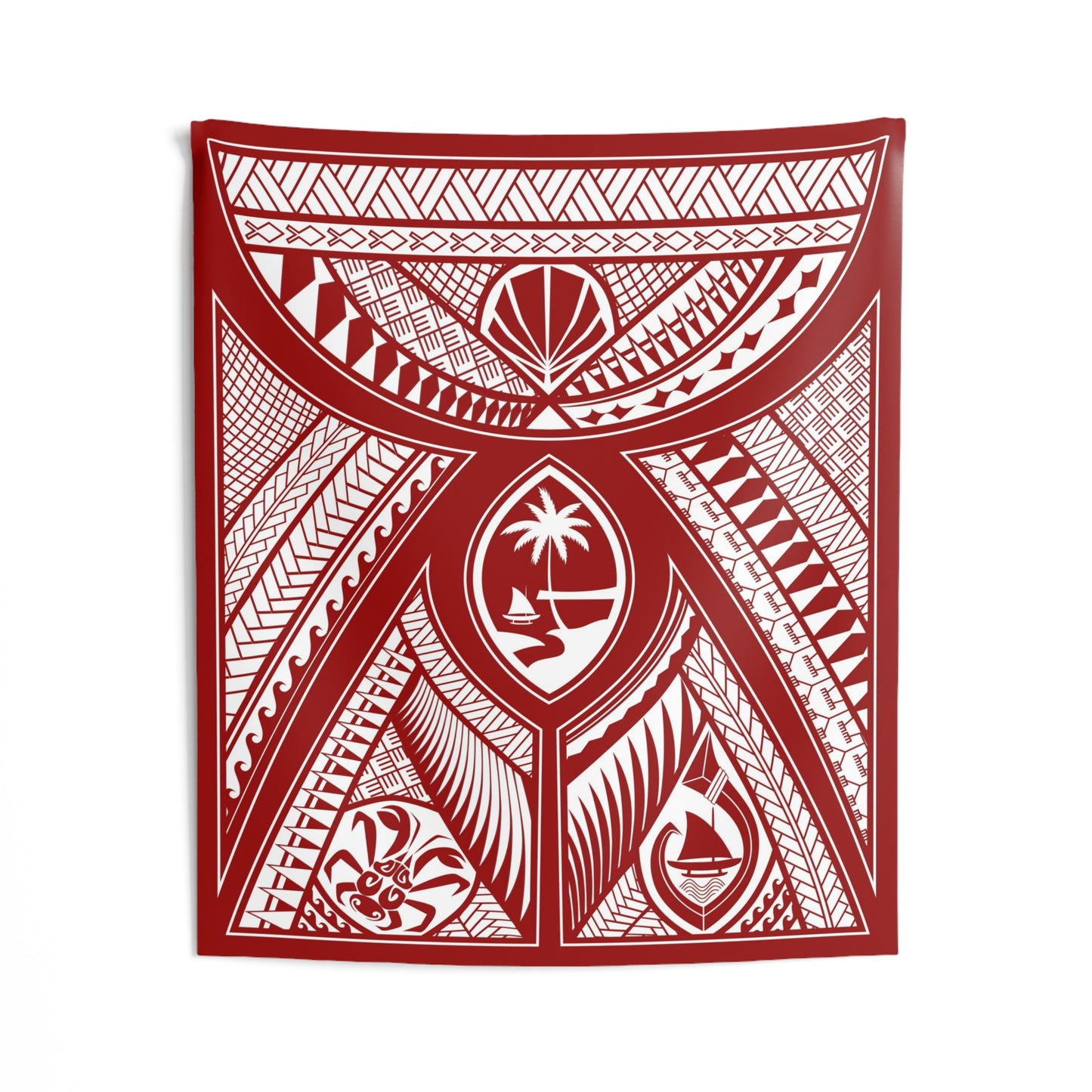 Guahan Modern Tribal Red Indoor Wall Tapestry
