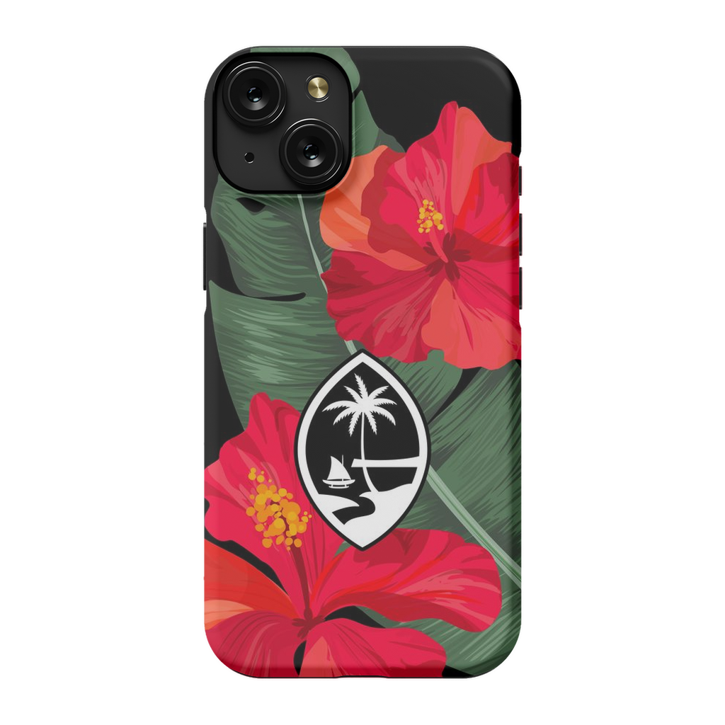 Guam Red Hibiscus Paradise Premium Glossy Tough Phone Case