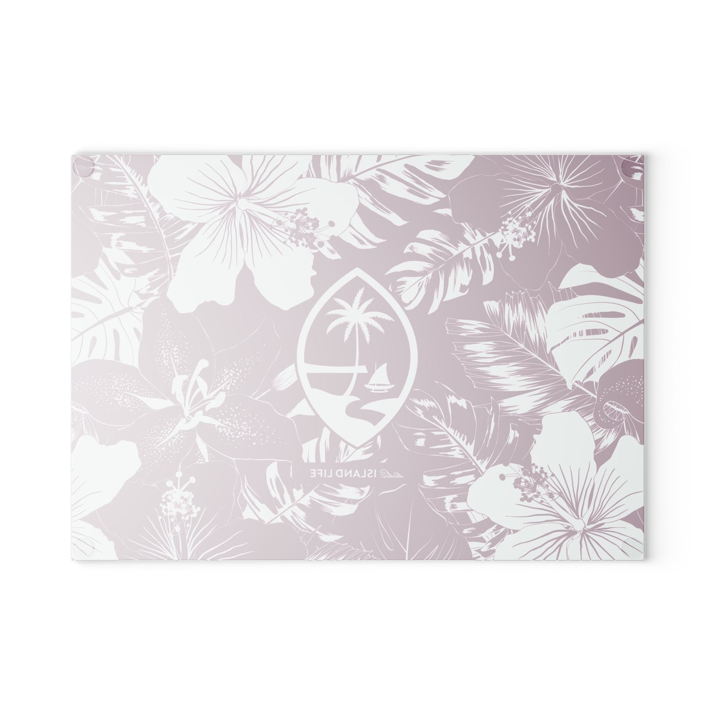 Guam Seal Purple Hibiscus Glass Cutting Board