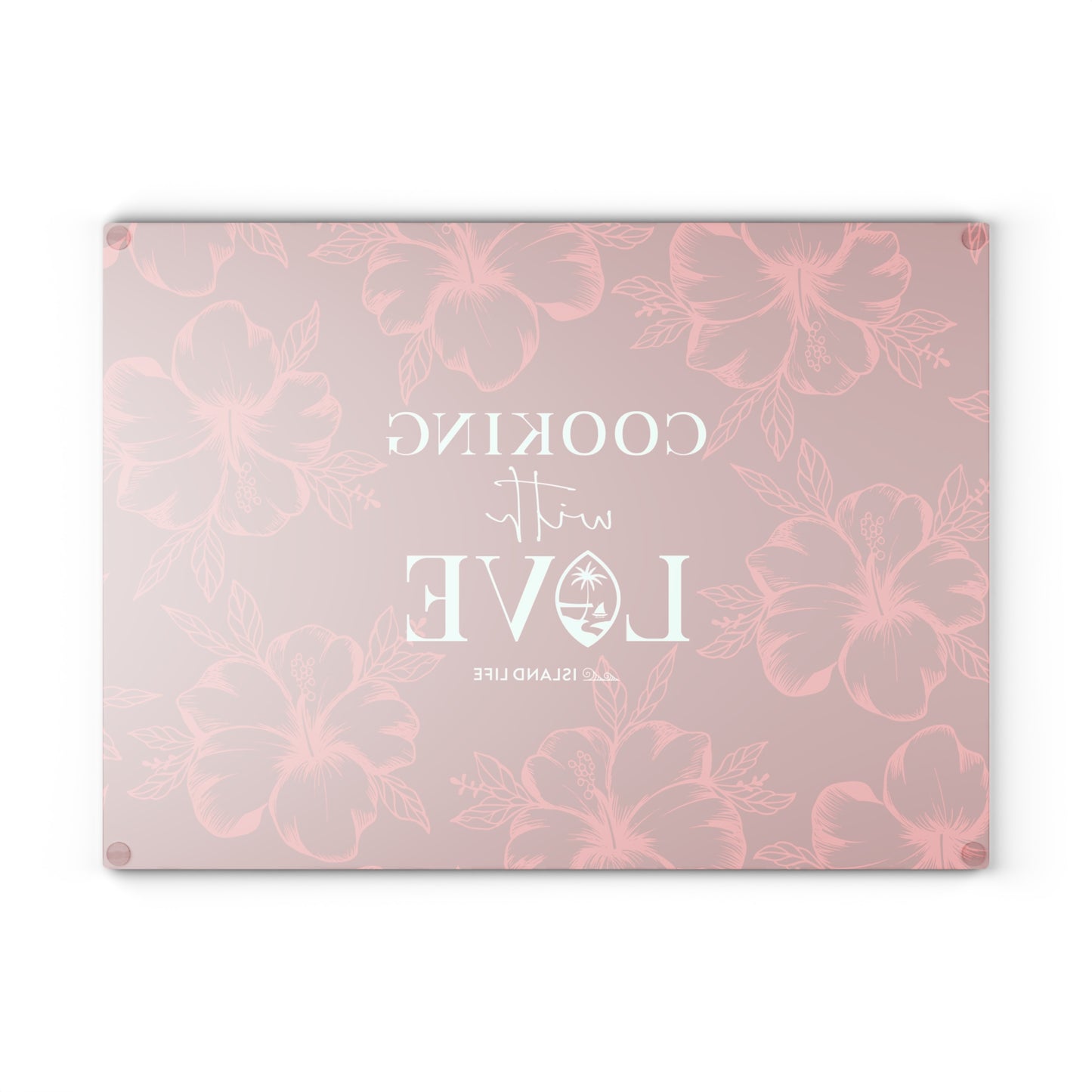 Cooking with Love Guam Glass Cutting Board