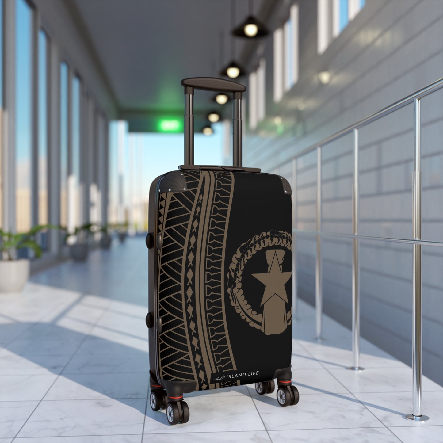 CNMI Seal Brown Tribal Carry On Cabin Suitcase