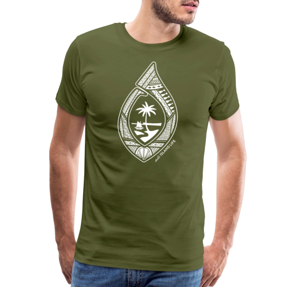 Guahan Tribal Hook Men's Premium T-Shirt - olive green