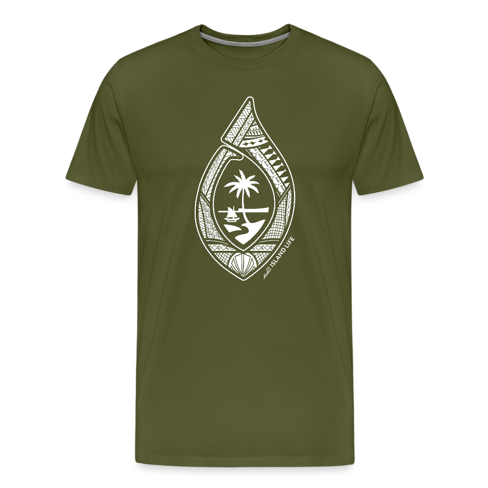 Guahan Tribal Hook Men's Premium T-Shirt - olive green