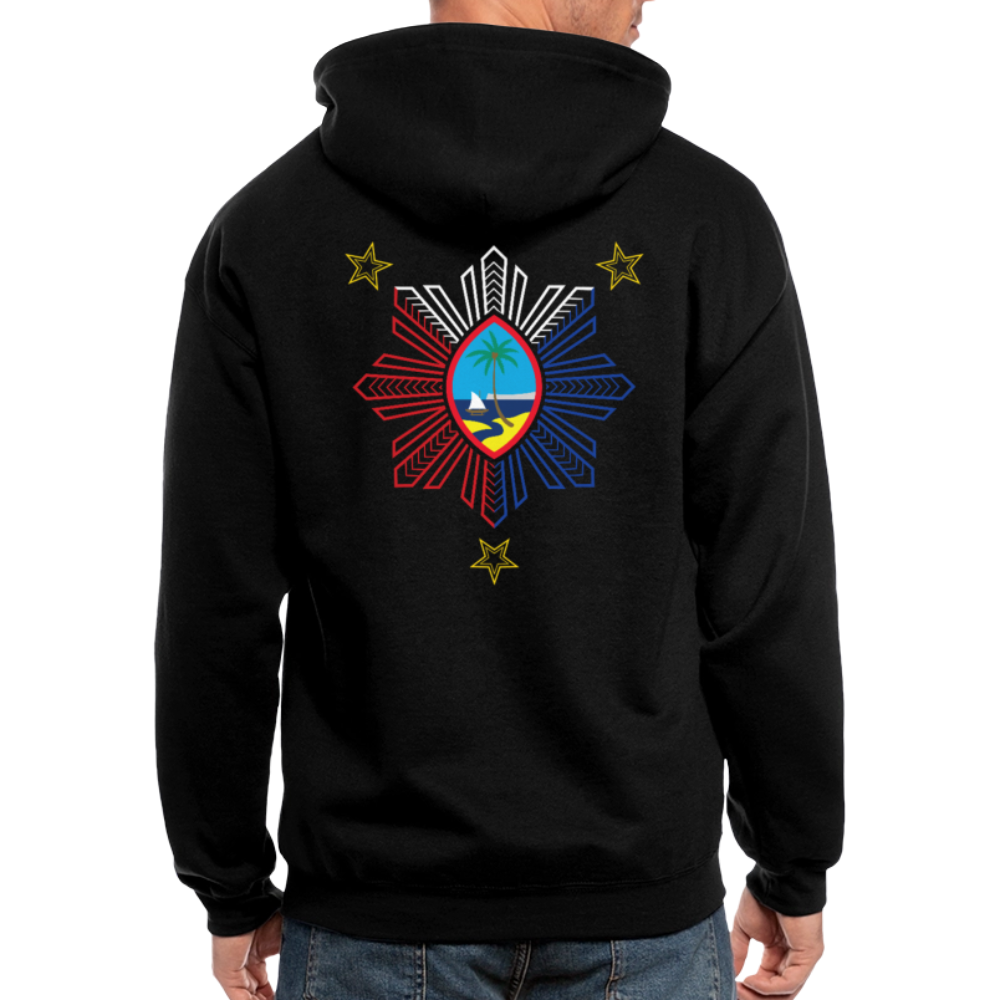 Guam Philippines Tribal Unisex Adult Zip Hoodie - black