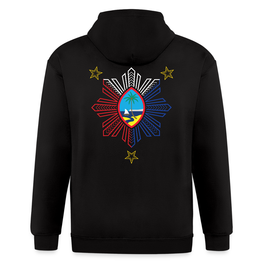 Guam Philippines Tribal Unisex Adult Zip Hoodie - black