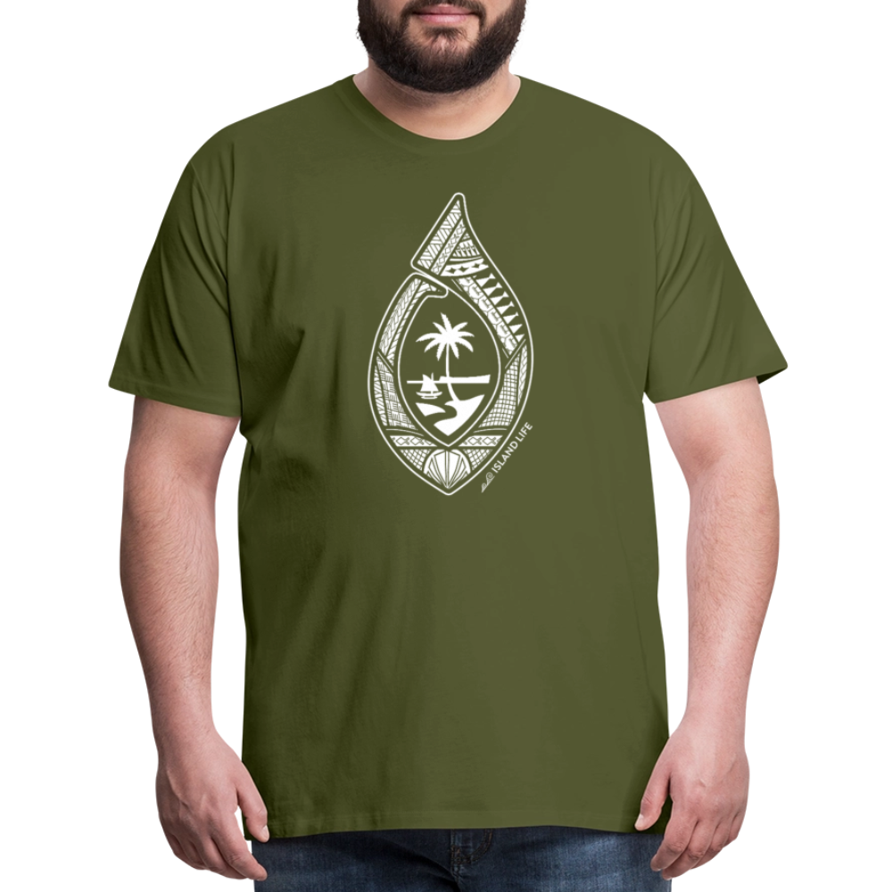 Guahan Tribal Hook Men's Premium T-Shirt - olive green