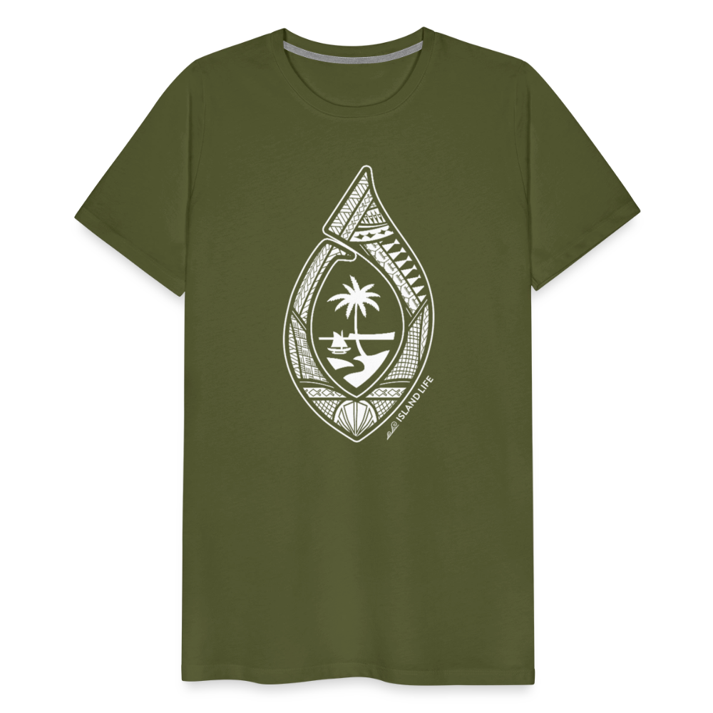 Guahan Tribal Hook Men's Premium T-Shirt - olive green