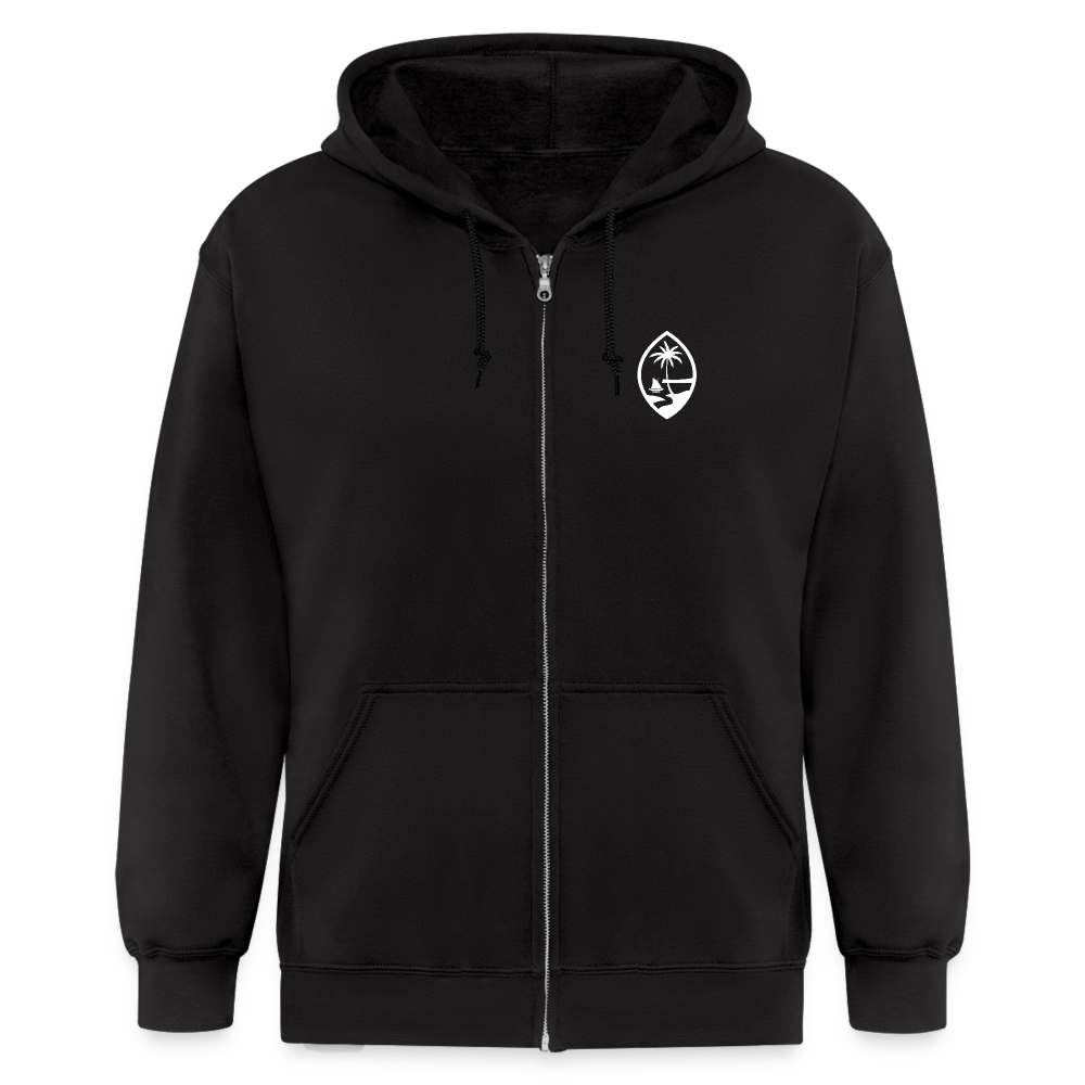 Guahan Tribal Seal Adult Zip Hoodie - black
