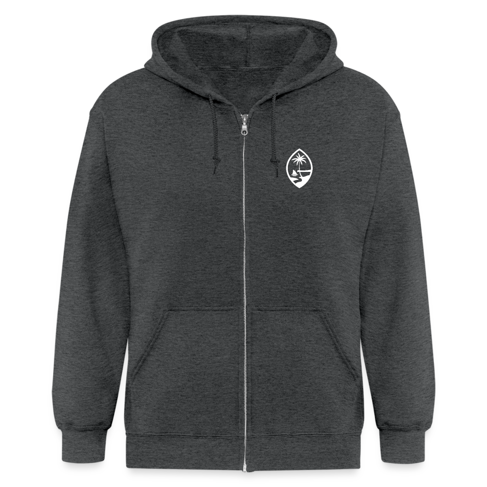 Guahan Tribal Seal Adult Zip Hoodie - deep heather