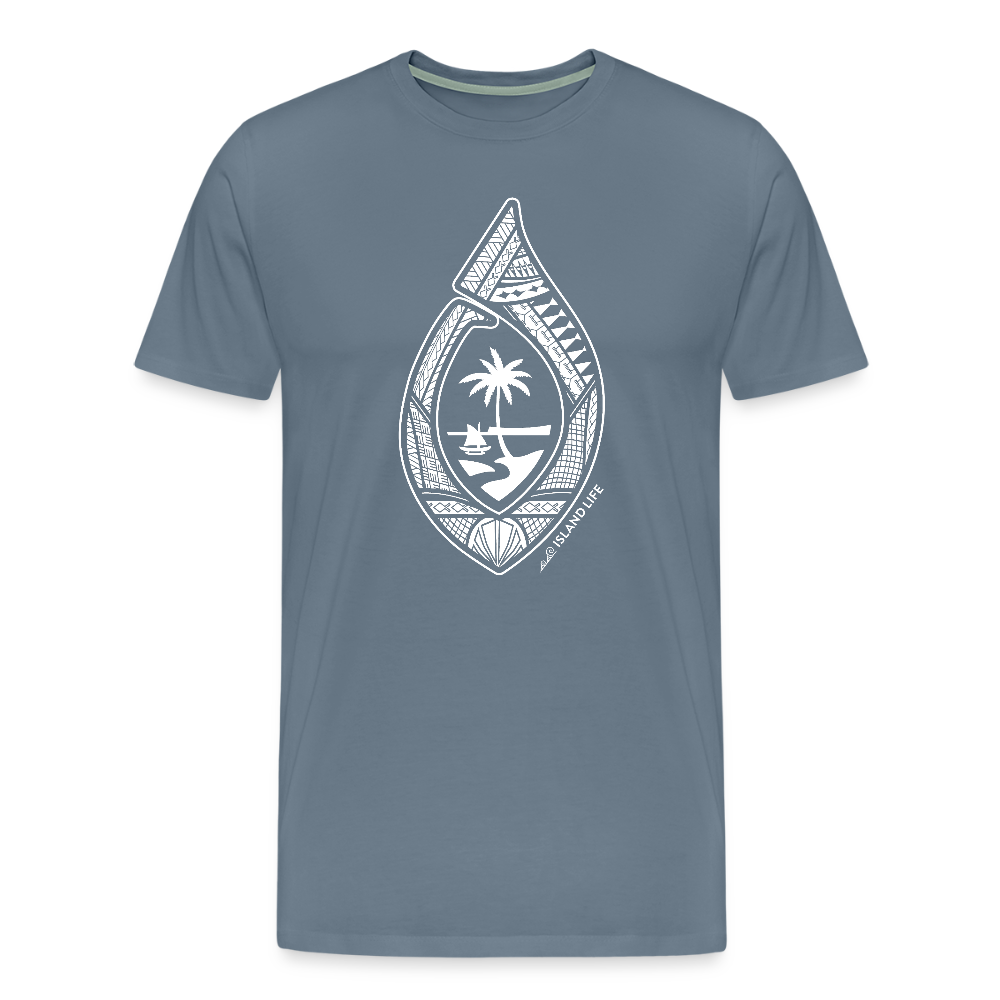 Guahan Tribal Hook Men's Premium T-Shirt - steel blue