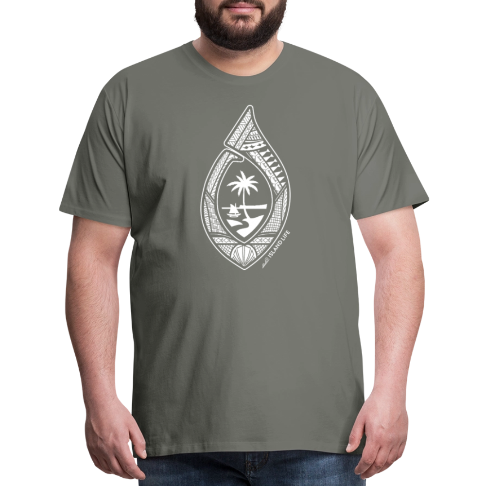Guahan Tribal Hook Men's Premium T-Shirt - asphalt gray