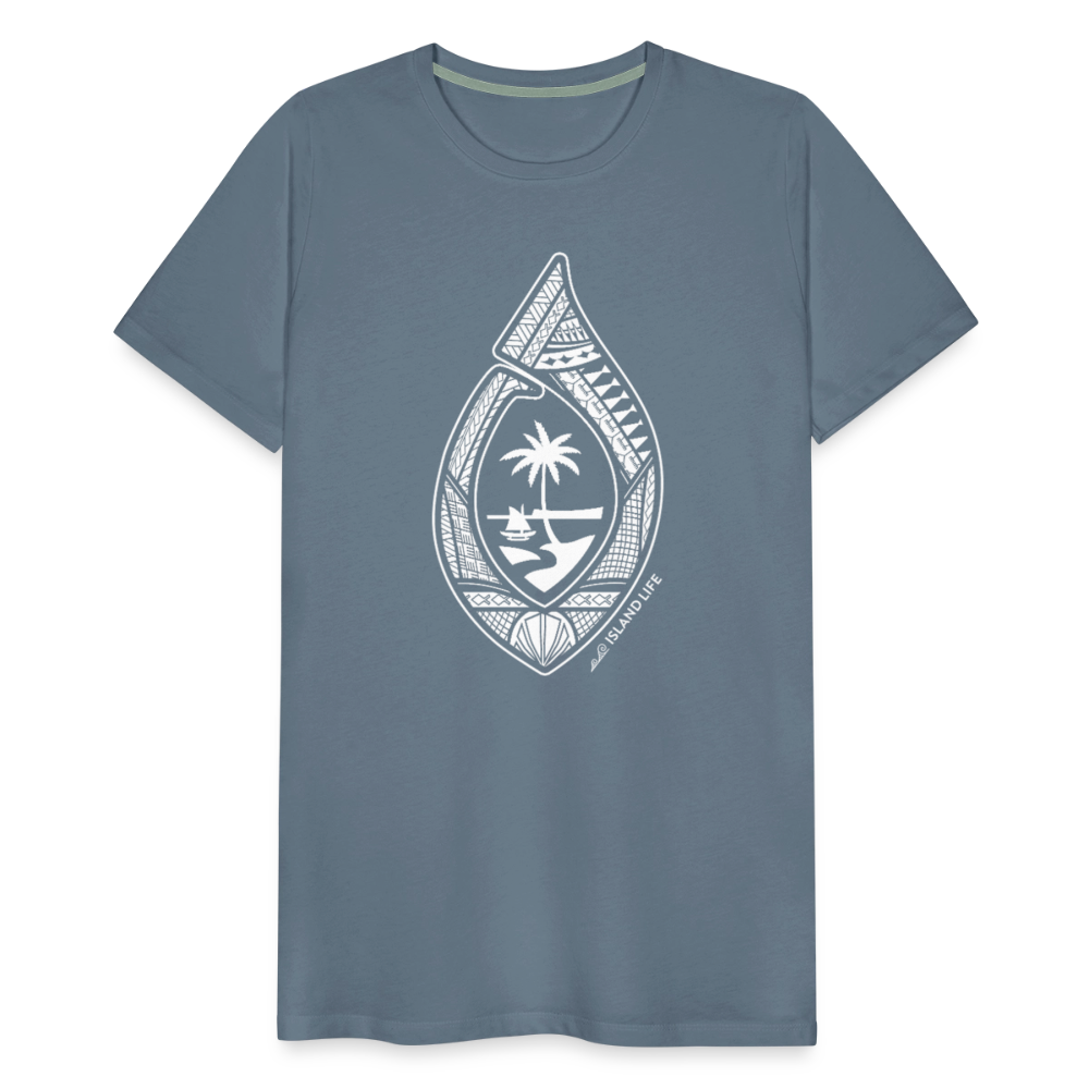 Guahan Tribal Hook Men's Premium T-Shirt - steel blue