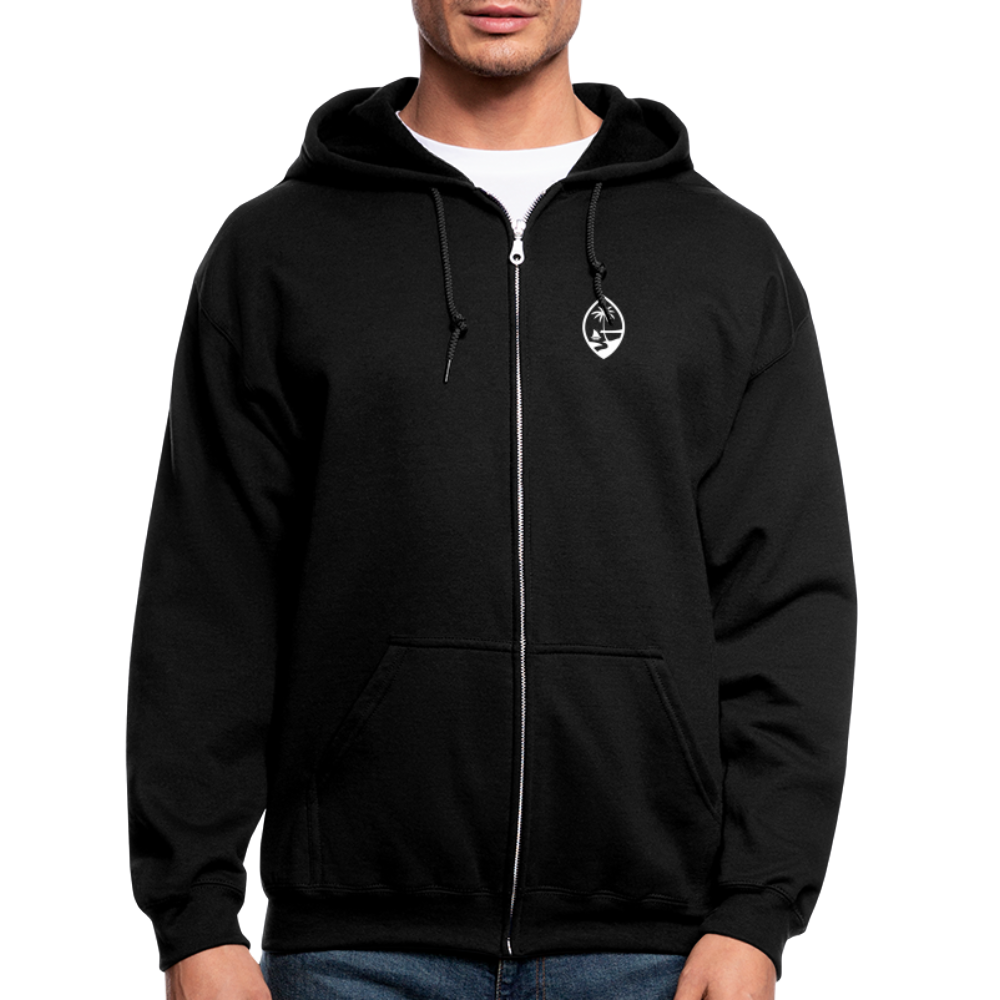 Guahan Tribal Seal Adult Zip Hoodie - black