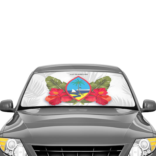 Guam Seal Hibiscus Paradise White Car Sun Shade Umbrella