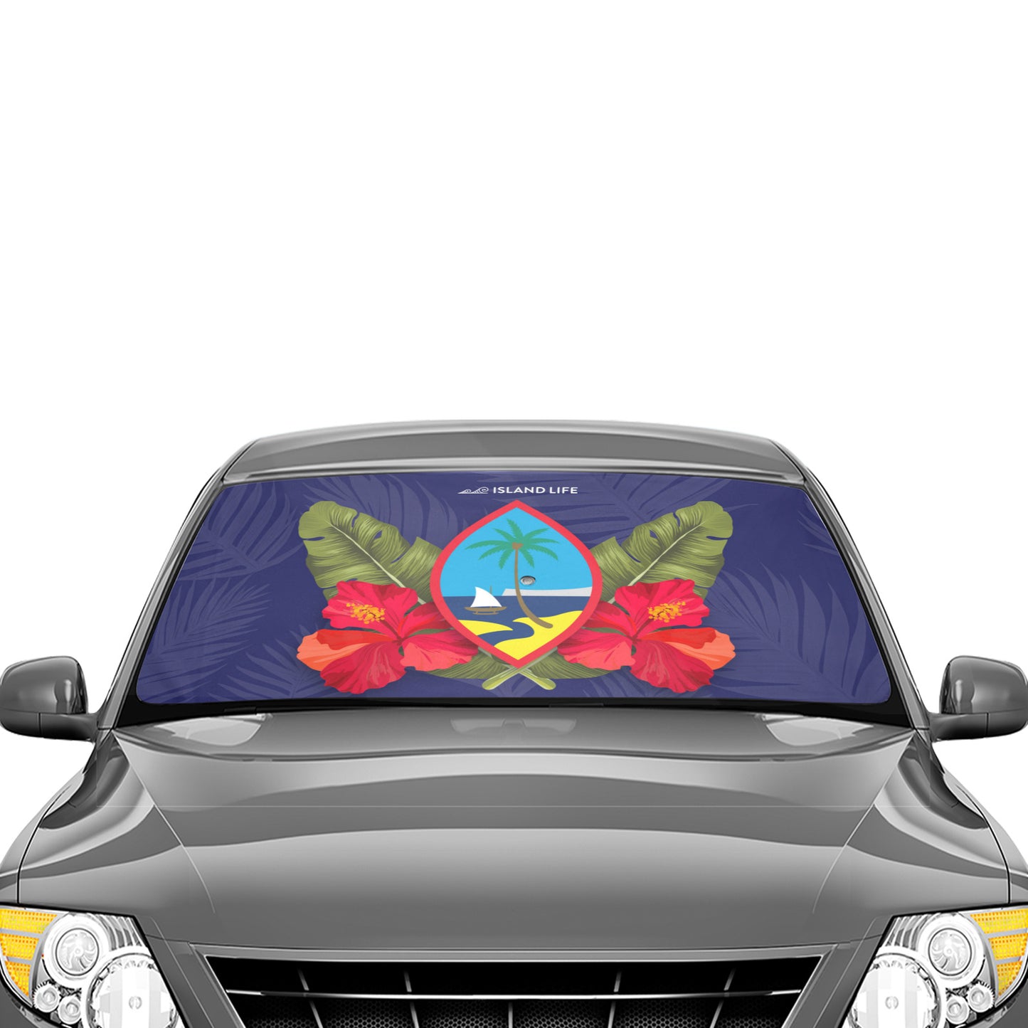 Guam Seal Hibiscus Paradise Car Sun Shade Umbrella