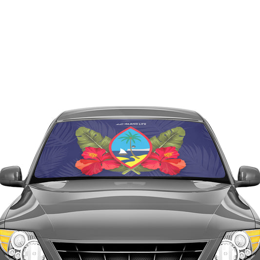 Guam Seal Hibiscus Paradise Car Sun Shade Umbrella