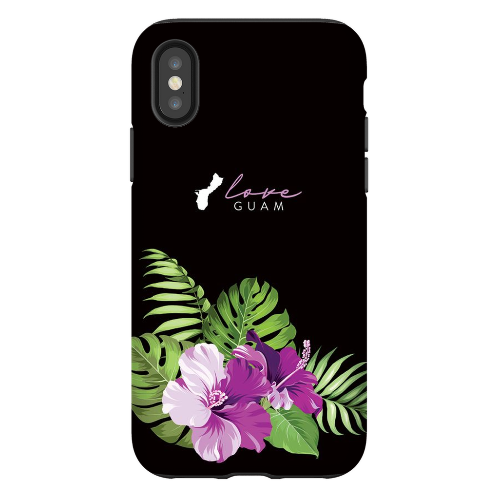 Love Guam Purple Hibiscus Premium Glossy Tough Phone Case