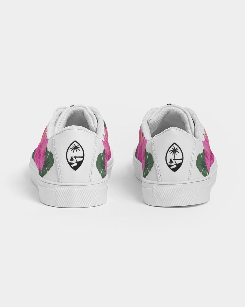 Guam Hibiscus Paradise Pink Women's Faux-Leather Sneaker