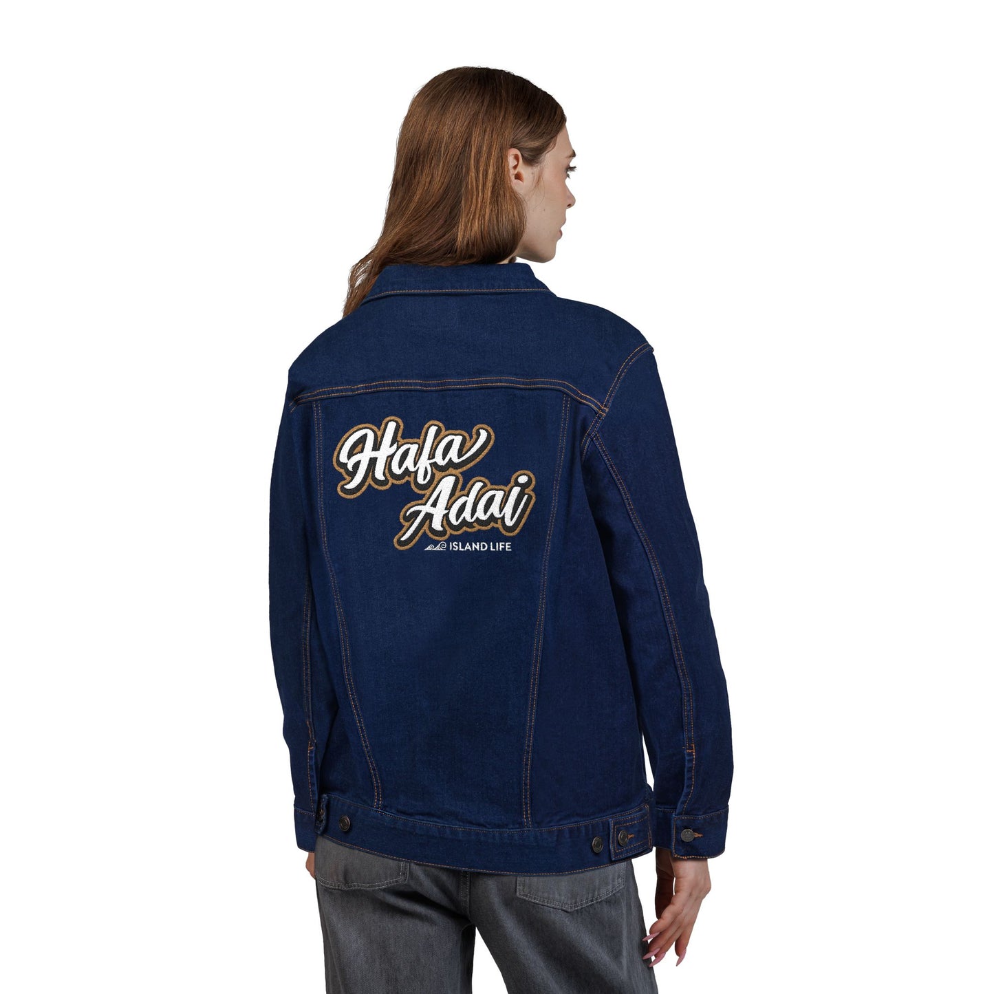 Hafa Adai Guam CNMI Embroidered Unisex Denim Jacket